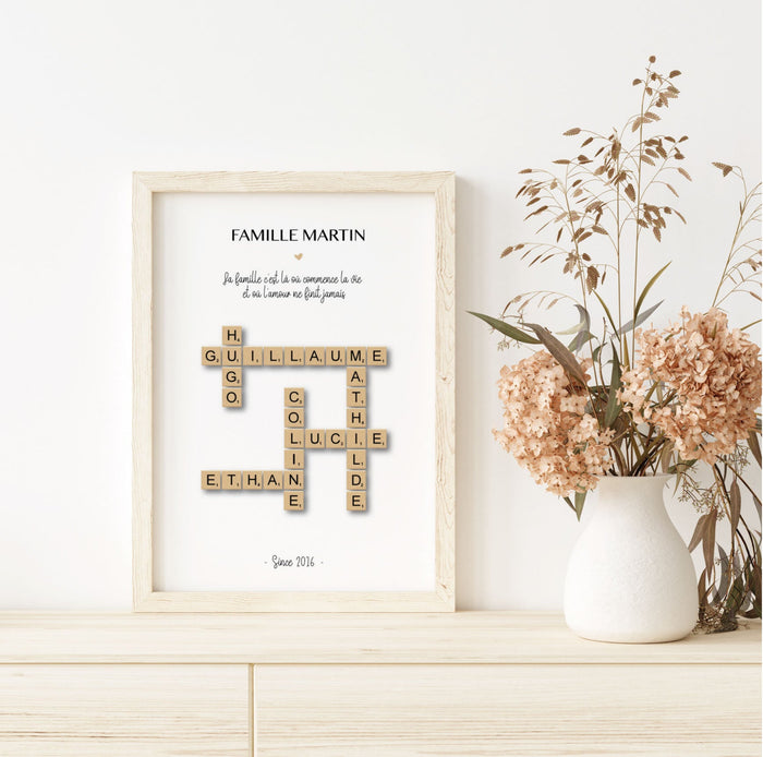 affiche prénoms famille scrabble