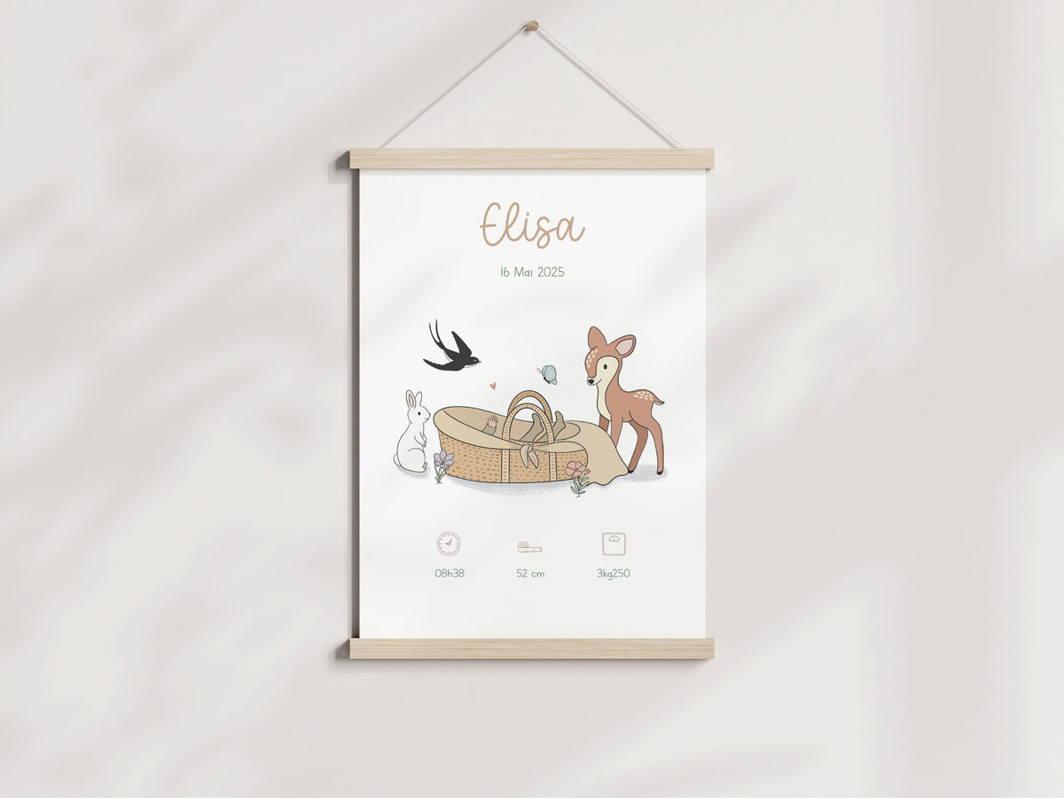 affiche naissance animaux printemps