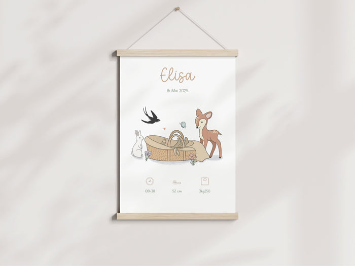 affiche naissance animaux printemps