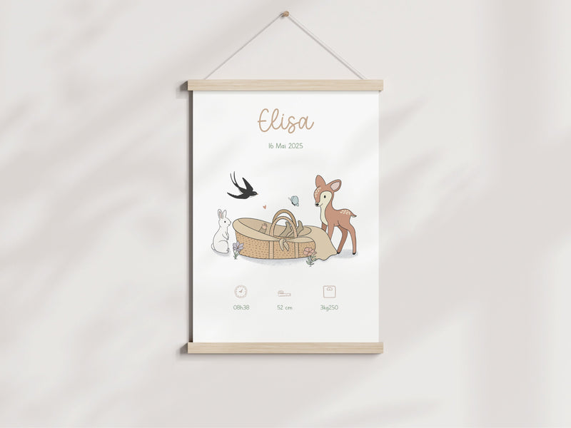 affiche naissance animaux printemps