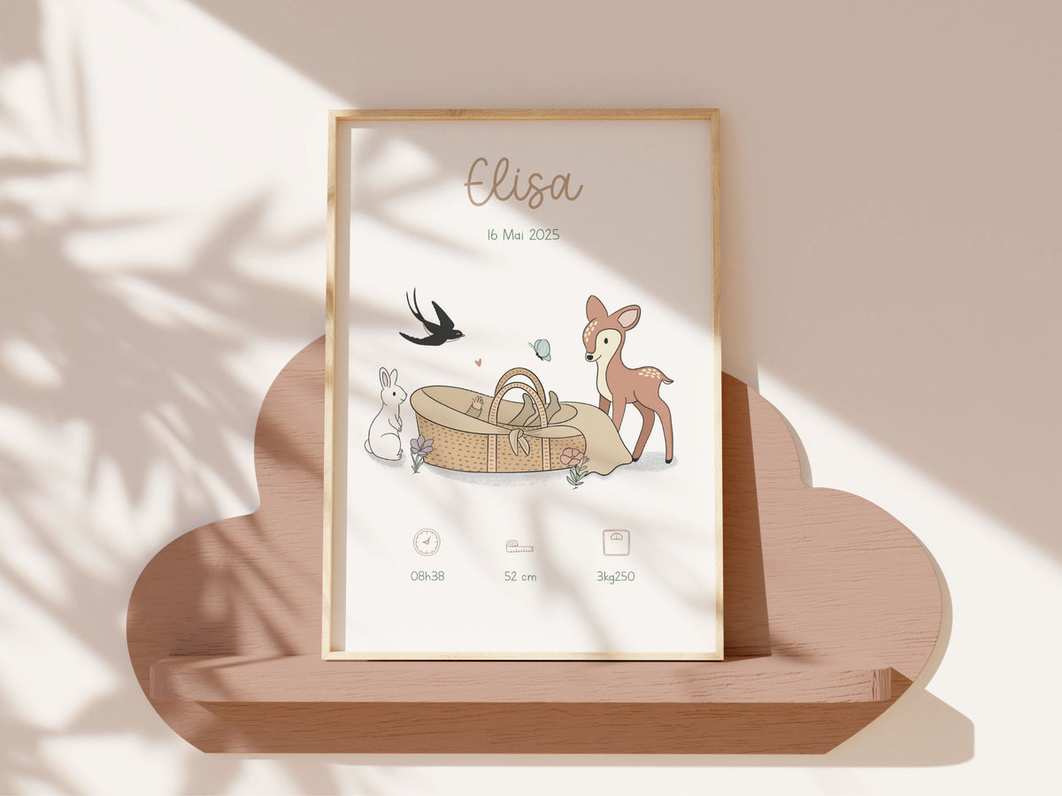 affiche naissance animaux printemps