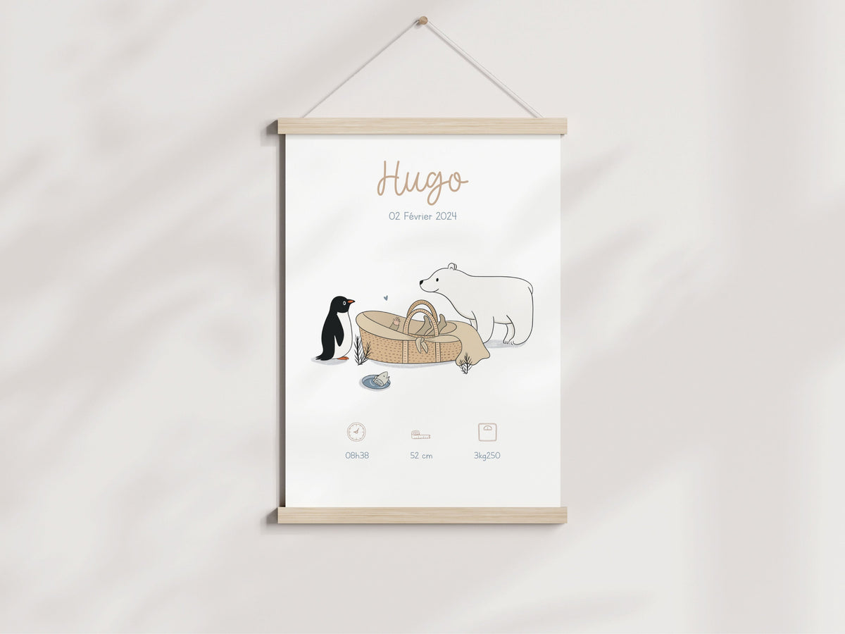 affiche naissance animaux hiver