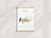 affiche naissance animaux hiver