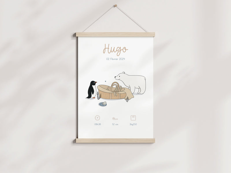 affiche naissance animaux hiver