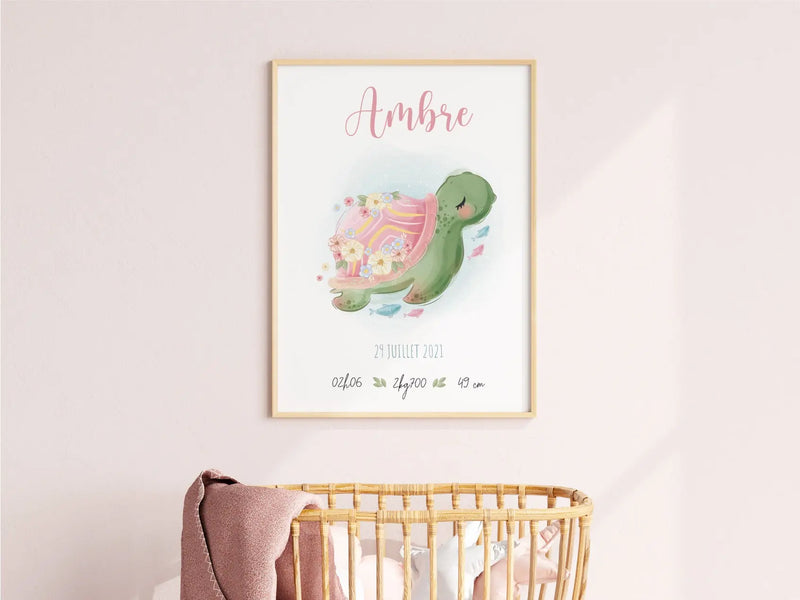 affiche de naissance personnalisée pour fille