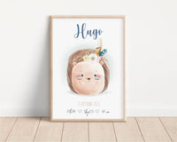 affiche de naissance personnalisée pour garçon
