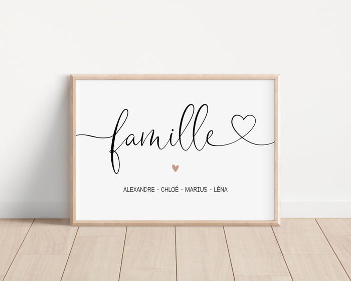 Affiche prénoms famille
