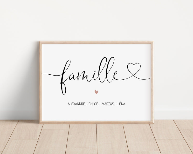 Affiche prénoms famille