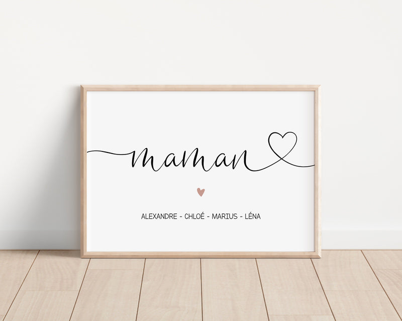 affiche prénoms enfants maman