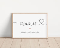 affiche prénoms mamie