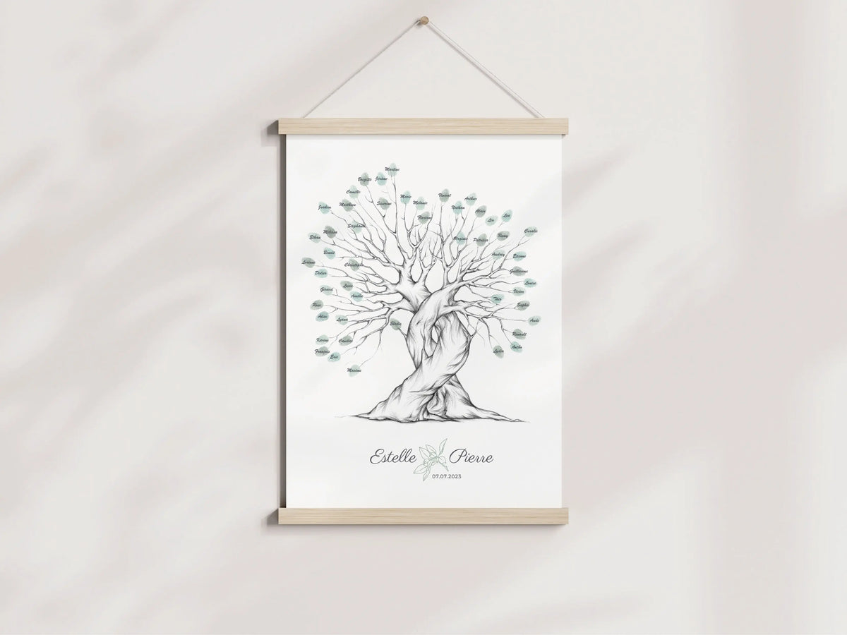 arbre à empreintes mariages modèle arbre enlacés Précieuse Papeterie