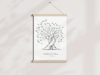 arbre à empreintes mariages modèle arbre enlacés Précieuse Papeterie