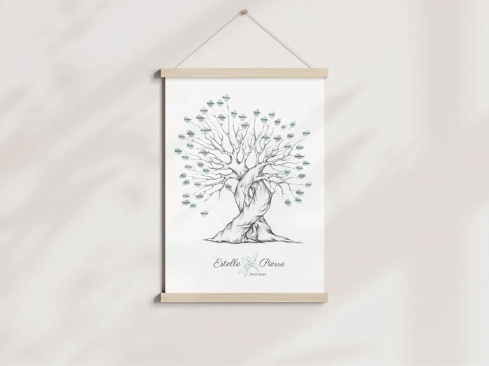 arbre à empreintes mariages modèle arbre enlacés Précieuse Papeterie