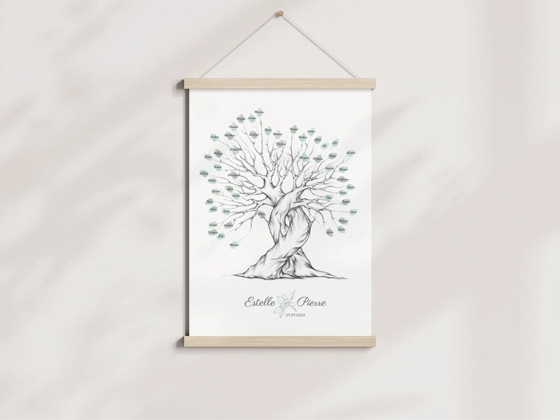 arbre à empreintes mariages modèle arbre enlacés Précieuse Papeterie