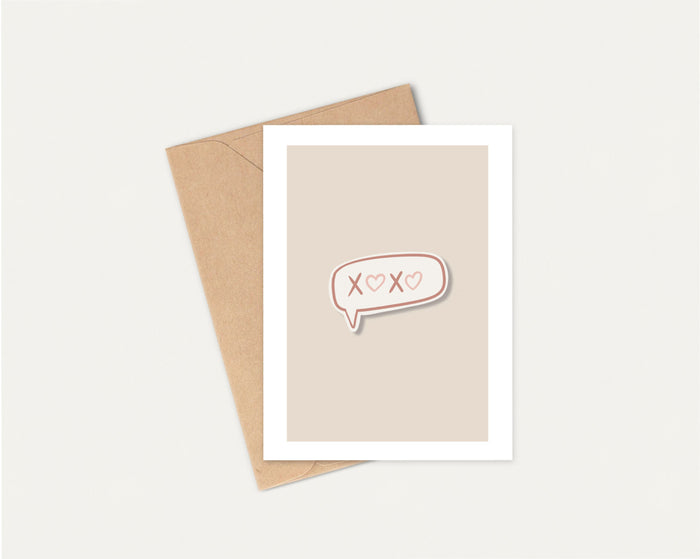 Carte amour "Bisous"