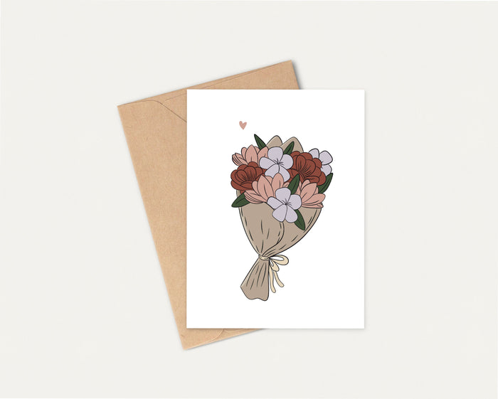 Carte amour "Bouquet de fleurs"