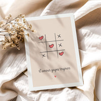 Carte amour "Jeu du morpion"
