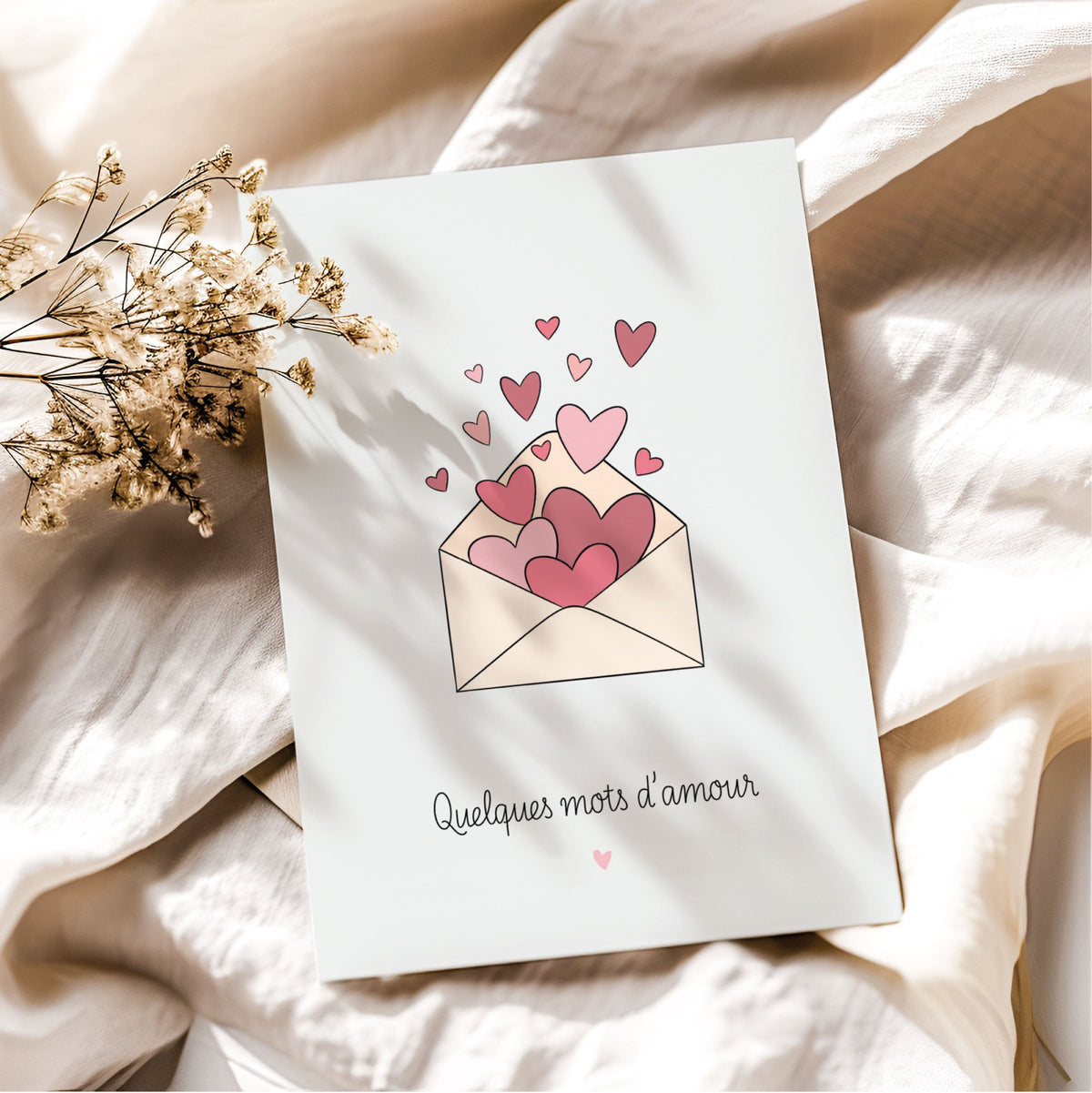 Carte amour "Mots d'amour" - Précieuse Papeterie