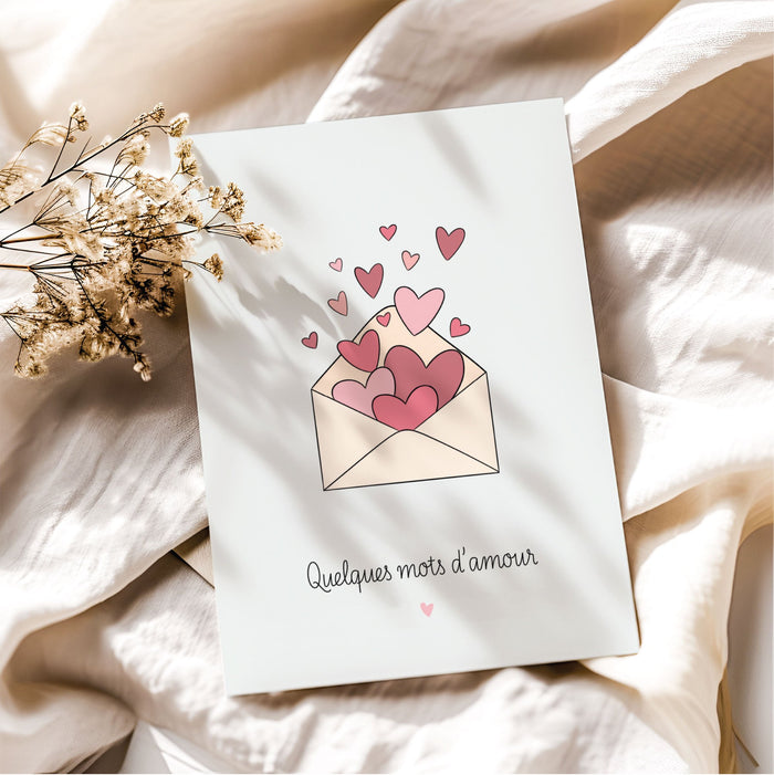Carte amour "Mots d'amour" - Précieuse Papeterie