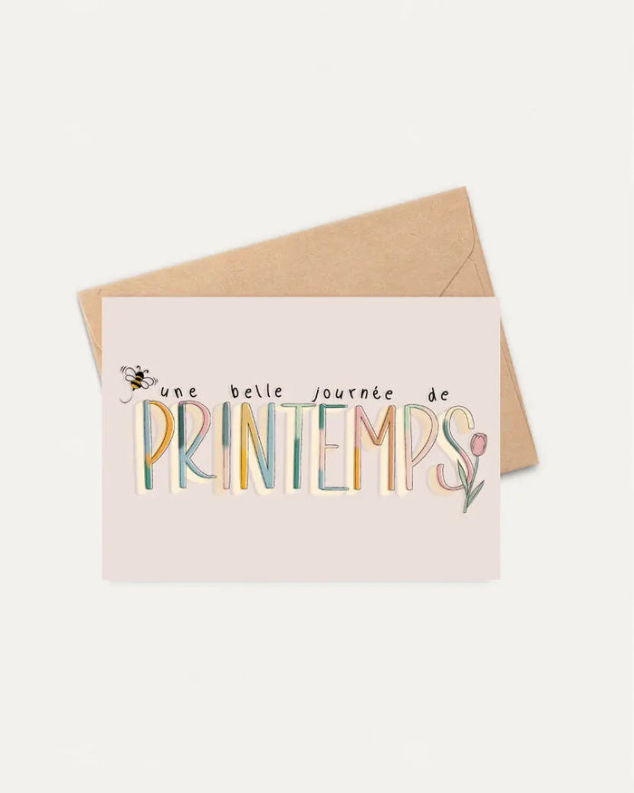 Carte "Une belle journée de printemps" Précieuse Papeterie