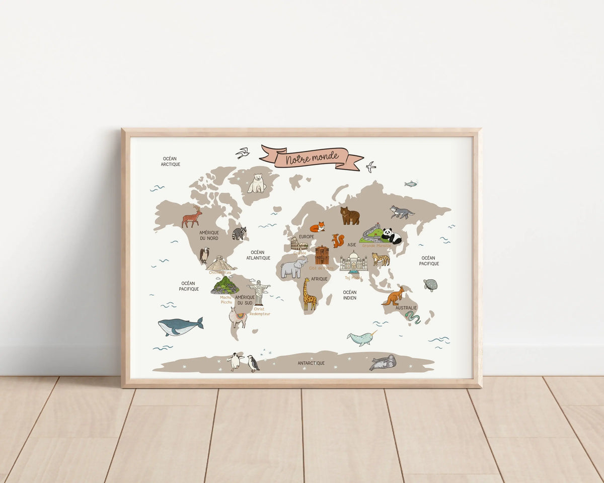 carte du monde pour enfant