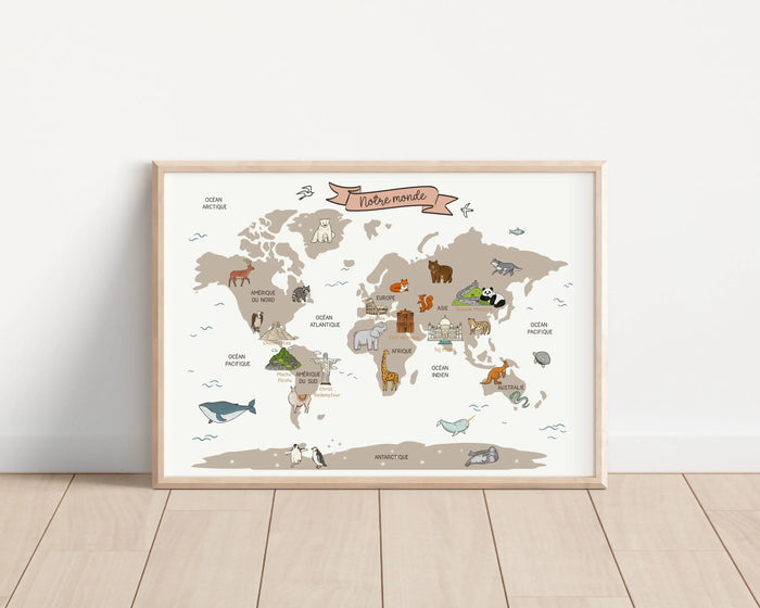 carte du monde pour enfant
