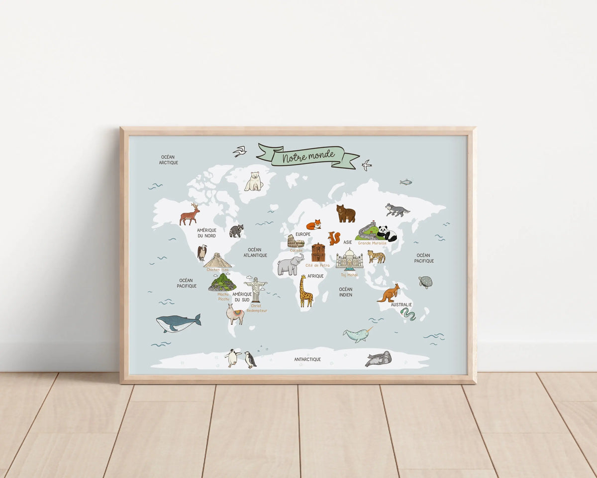 carte du monde pour enfant