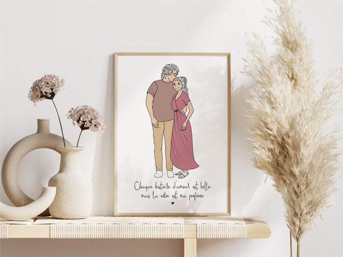 Portrait de couple personnalisé