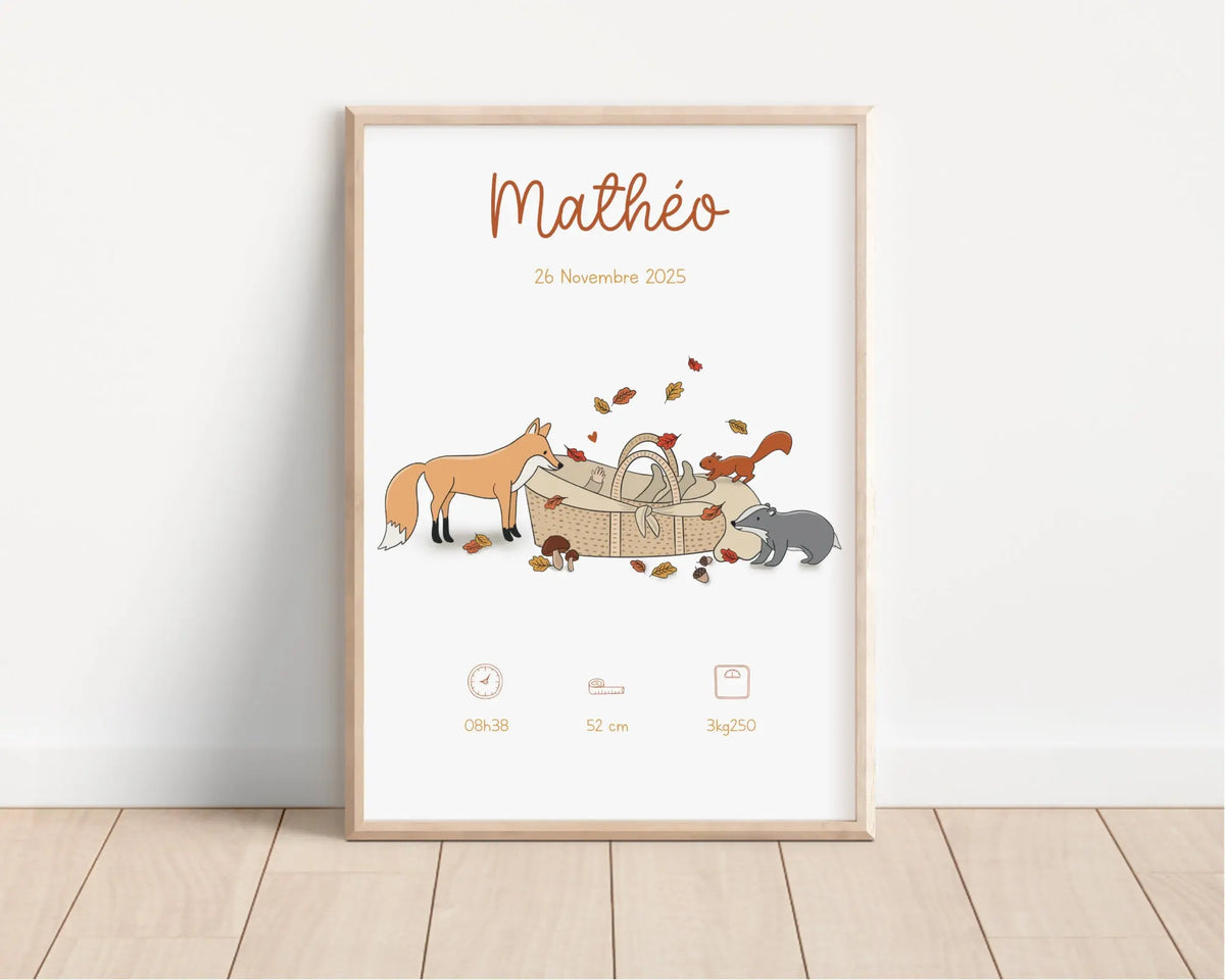 affiche naissance animaux automne