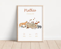 affiche naissance animaux automne