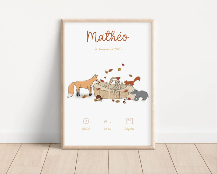 affiche naissance animaux automne