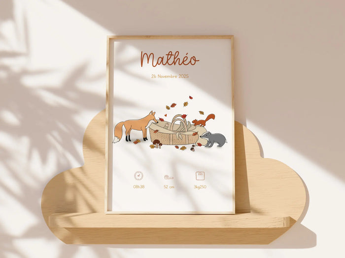 affiche naissance animaux automne