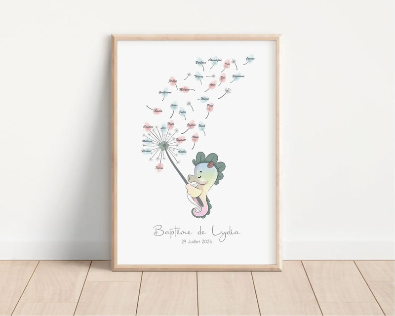 arbre à empreintes pour baby shower ou baptême Précieuse Papeterie