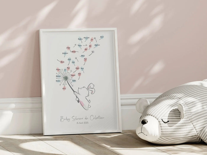arbre à empreintes pour baby shower ou baptême Précieuse Papeterie