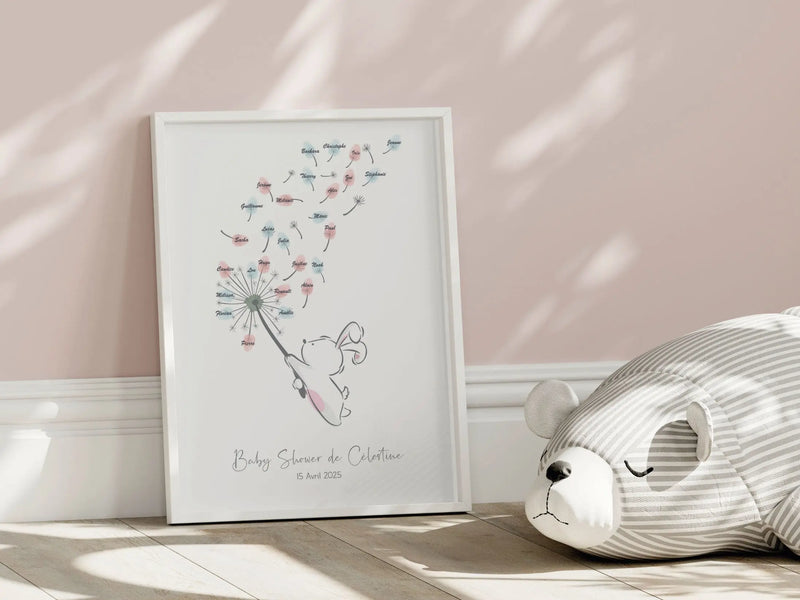 arbre à empreintes pour baby shower ou baptême Précieuse Papeterie