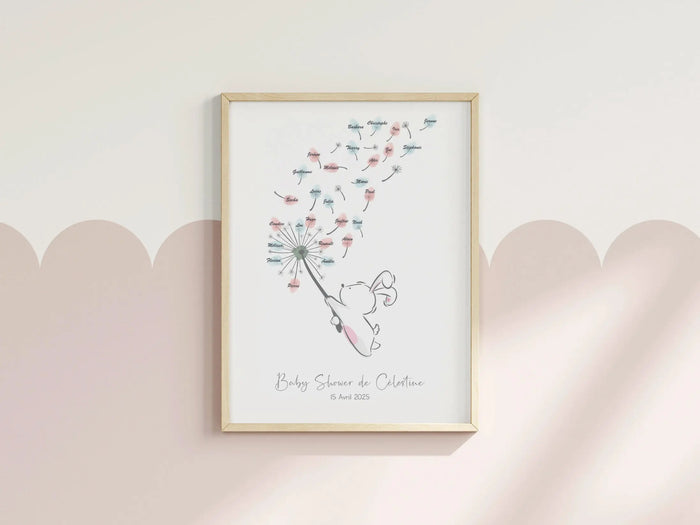 arbre à empreintes pour baby shower ou baptême Précieuse Papeterie