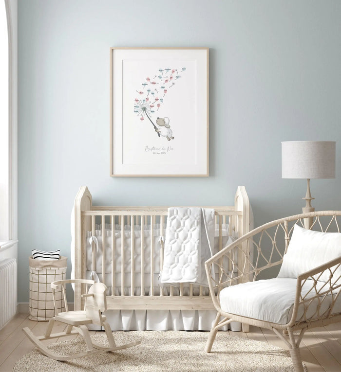 arbre à empreintes pour baby shower ou baptême Précieuse Papeterie