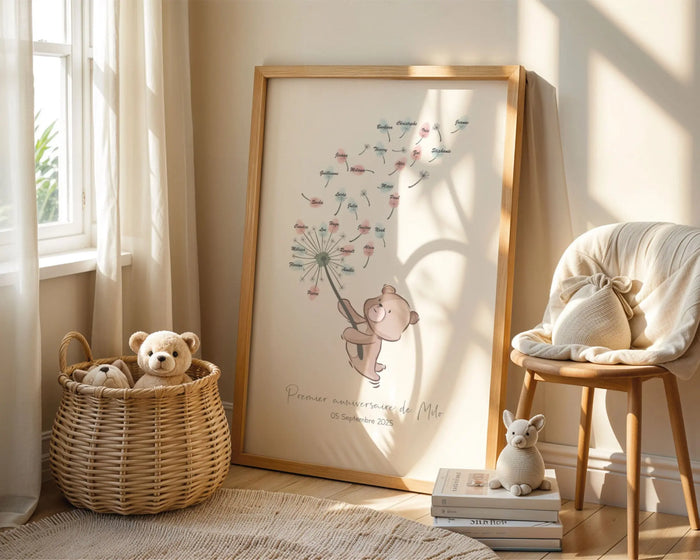 arbre à empreintes pour baby shower ou baptême Précieuse Papeterie